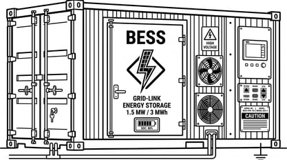 BESS_Energy Storage Container_line drawing B&W