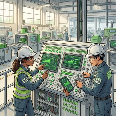 Engineers working on control panel