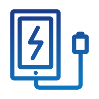 Tablet Charging Cables by iconSvg.co - blue