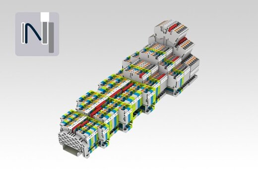 Conta-Clip PRK push-in terminal blocks on DIN rail, multi-level