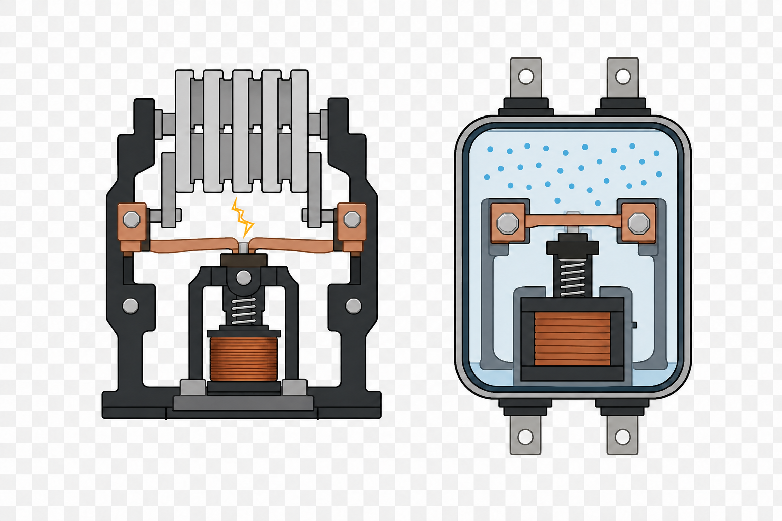 Open-Air Magnetic Blowout vs. Sealed Gas-Filled DC Contactors Over the Life of the Machine