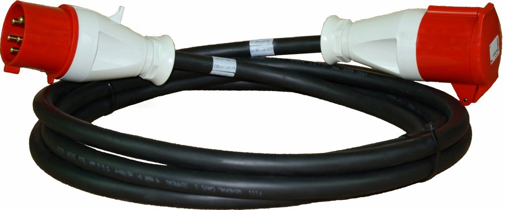 Finished IEC 60309 pin and sleeve power whip